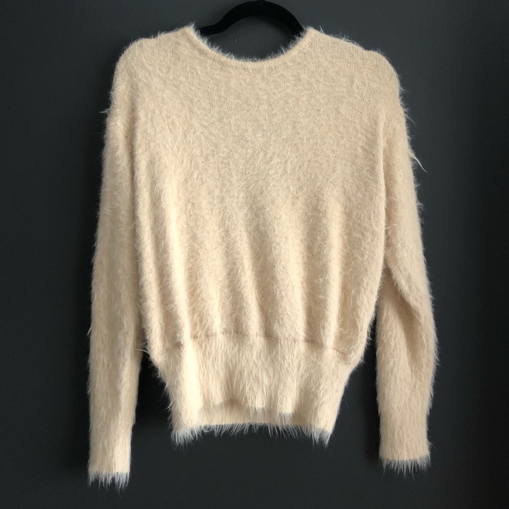 American Eagle Soft Scoop-Back Cream Sweater